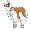 Cute & Funny Sloth Riding Llama