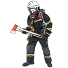 Firefighter in equipment