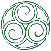 Celtic symbol Triskele spiral green