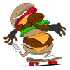 Cheeseburger skateboard skater