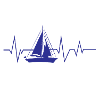 Sailing pulse heartbeat boat gift