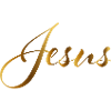 Jesus lettering gold