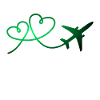 Flugzeug Flieger mit Herz