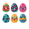 Oeufs de Pâques avec la peinture du visage Oeufs colorés de Pâques