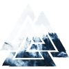 Valknut, symbol på Odin - Med skyskov