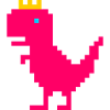 Pink dinosaur with golden crown