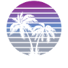 80s miami style beach palms