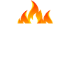 Grill with flames