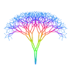 Tree with rainbow spectrum