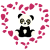 Panda with flower heart
