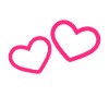 Two Hearts Heart Pink