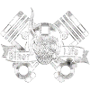 Biker Life Piston Skull Moto
