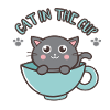 Katze im Becher Kawaii-Kätzchen