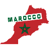 Marokko Landkarte mit Nationalflagge
