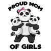 Stolt mor til piger Panda Mama Panda bærer morsdag