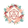 Polyhedral D20 Dice Floral Tabletop RPG