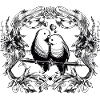 Inséparables / amour / relation / oiseaux / oiseau