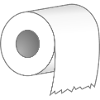 Toilet paper in front
