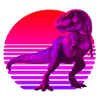 Retrowave Sunset with TRex