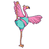 Flamingo yoga crown bird meditating