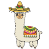Alpaca with a hat.