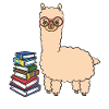 Alpaca with books