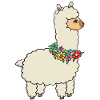 Alpaca with flowers.