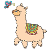Alpaca with a butterfly