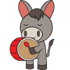 Donkey with drum