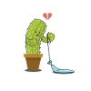 broken heart, cactus with balloon