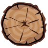 Wooden disc with annual rings