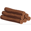 Stack of logs dark brown