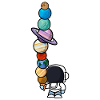 Astronaute, glace, manger, planète