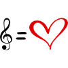 Music = love clef heart