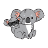 Koala with baby and glasses