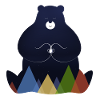 Peaceful bear and moon