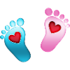 Baby voeten hart baby voetafdruk moeder meisje jongen