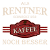 Glücklicher Rentner mit Kaffee