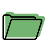 Green File Folder Line Style