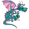 Funny cartoon dragon
