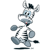 Running cartoon zebra