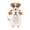Children's eye test optician glasses recognize letters
