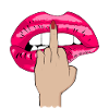 mittelfinger kussmund pink