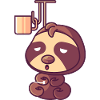 Sloth with a coffee drip