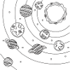 Solar System Line Graphic