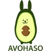 Lustige Avocado als Hase