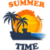 Summer-inspired palm trees with sunset