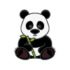 Panda with bamboo