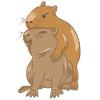 Hug of capybara babies