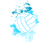 Retro volleyball player volleyball